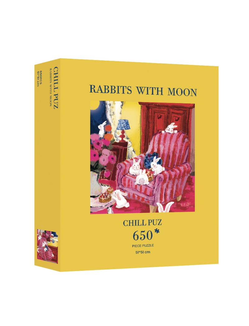 Chill Puzzle Rabbits With Moon 650pc