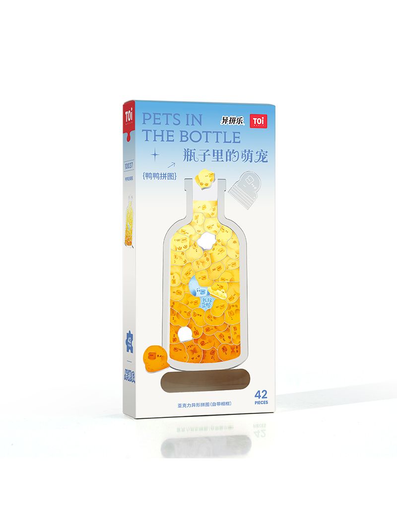 TOI cute pet in the bottle - duck glass bottle 42pc