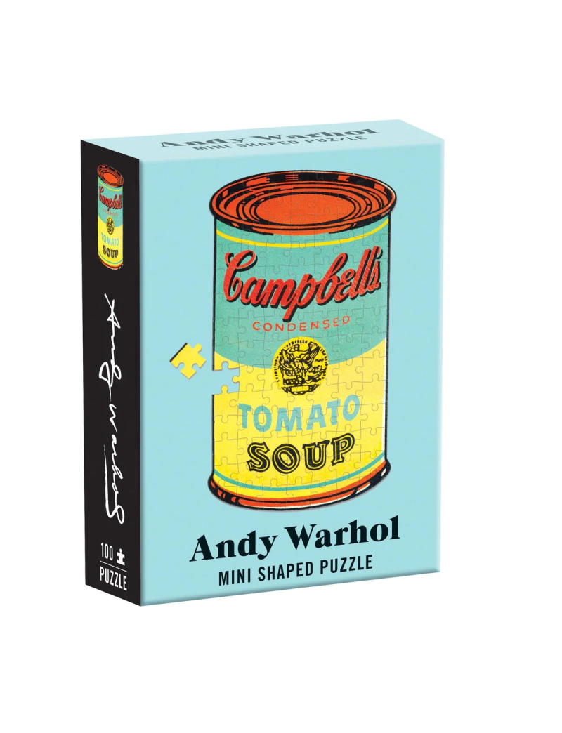 Galison Andy Warhol Campbell's Soup 100 Piece Mini Shaped Jigsaw Puzzle