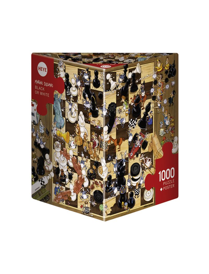 HEYE Triangular Degano Puzzles (Black/White, 1000-Piece)