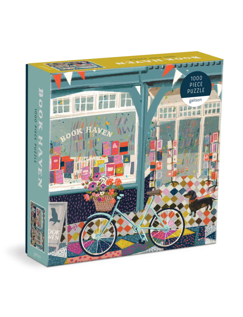 Galison Book Haven 1000 Piece Puzzle In Square Box