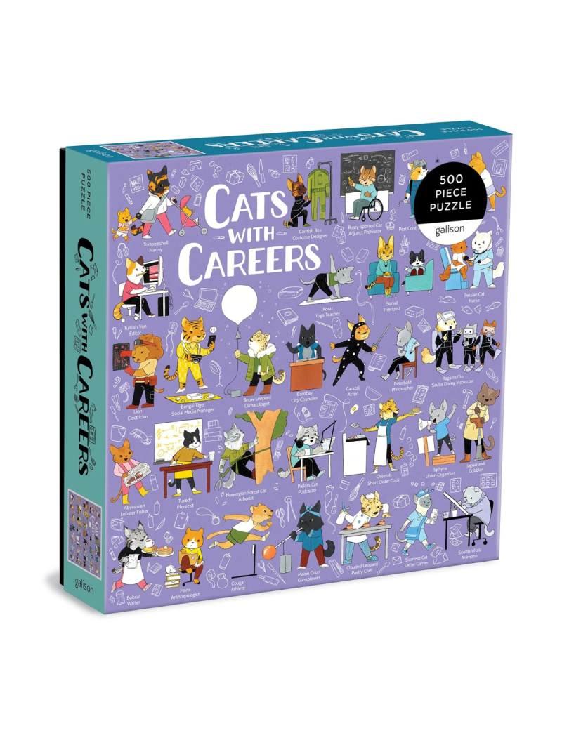 Galison Cats with Careers 500 Piece Puzzle