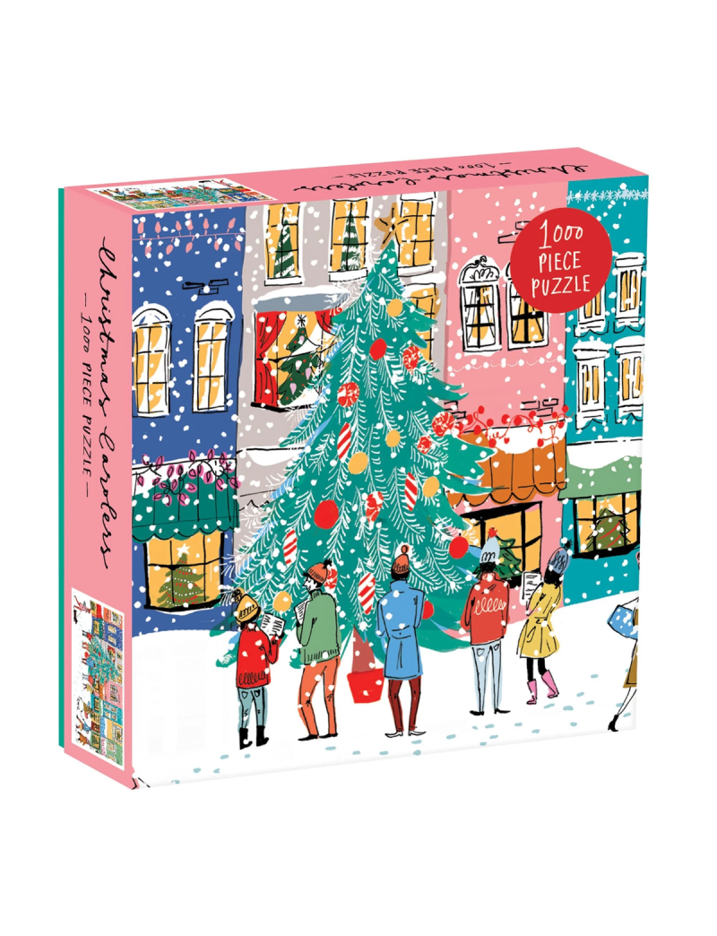 Galison Christmas Carolers 1000 Piece Puzzle Square Boxed