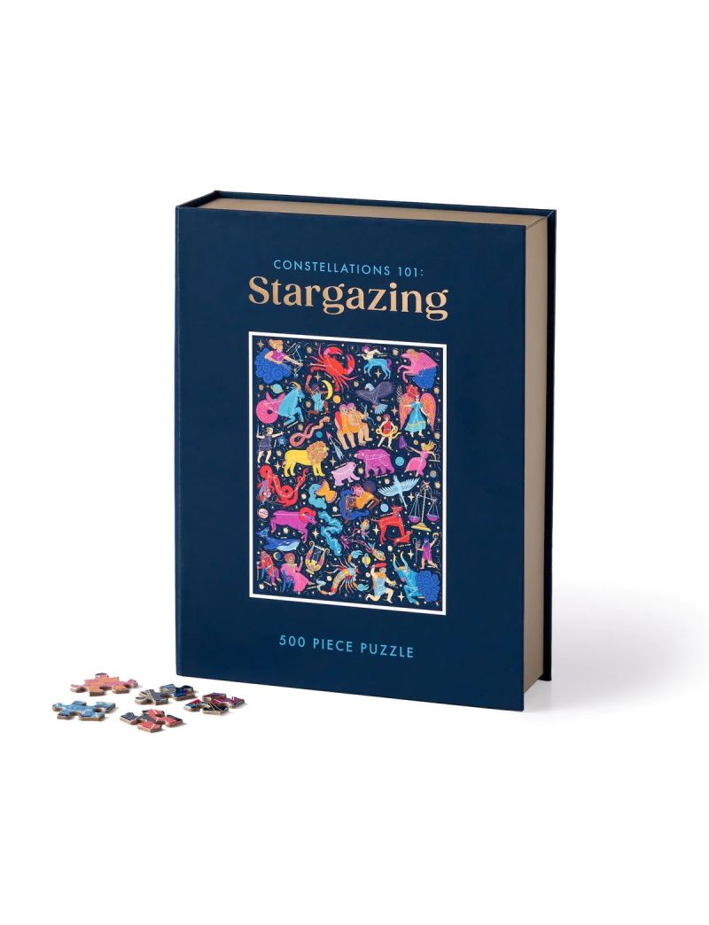 Galison Constellations 101: Stargazing 500 Piece Book Puzzle