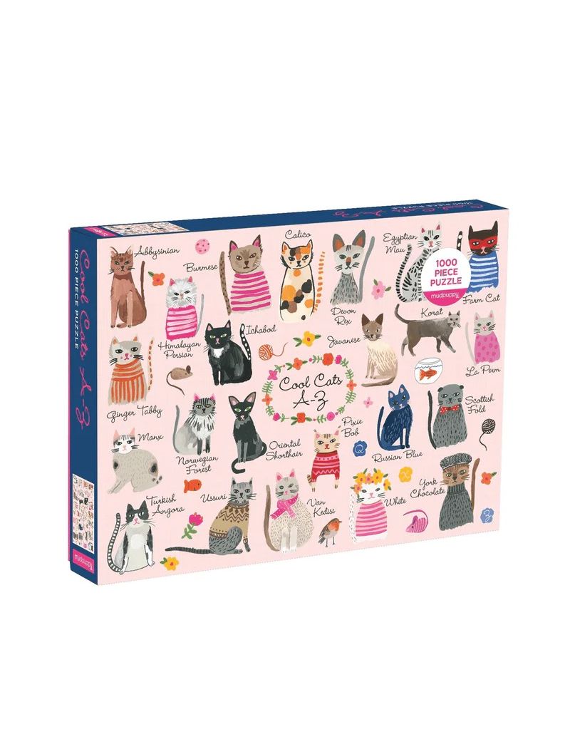 MUDPUPPY Cool Cats A-Z 1000 Piece Puzzle