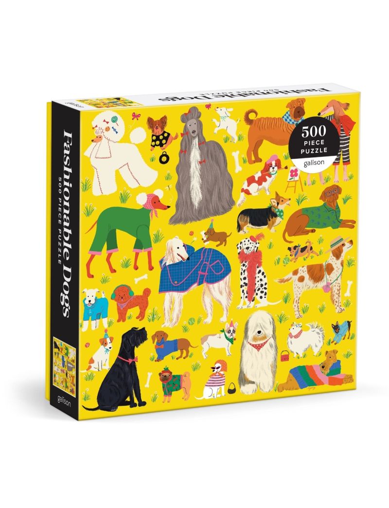 Galison Fashionable Dogs 500 Piece Puzzle