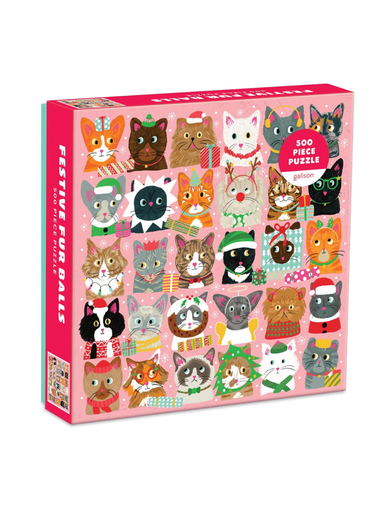Galison Festive Furballs 500 Piece Puzzle