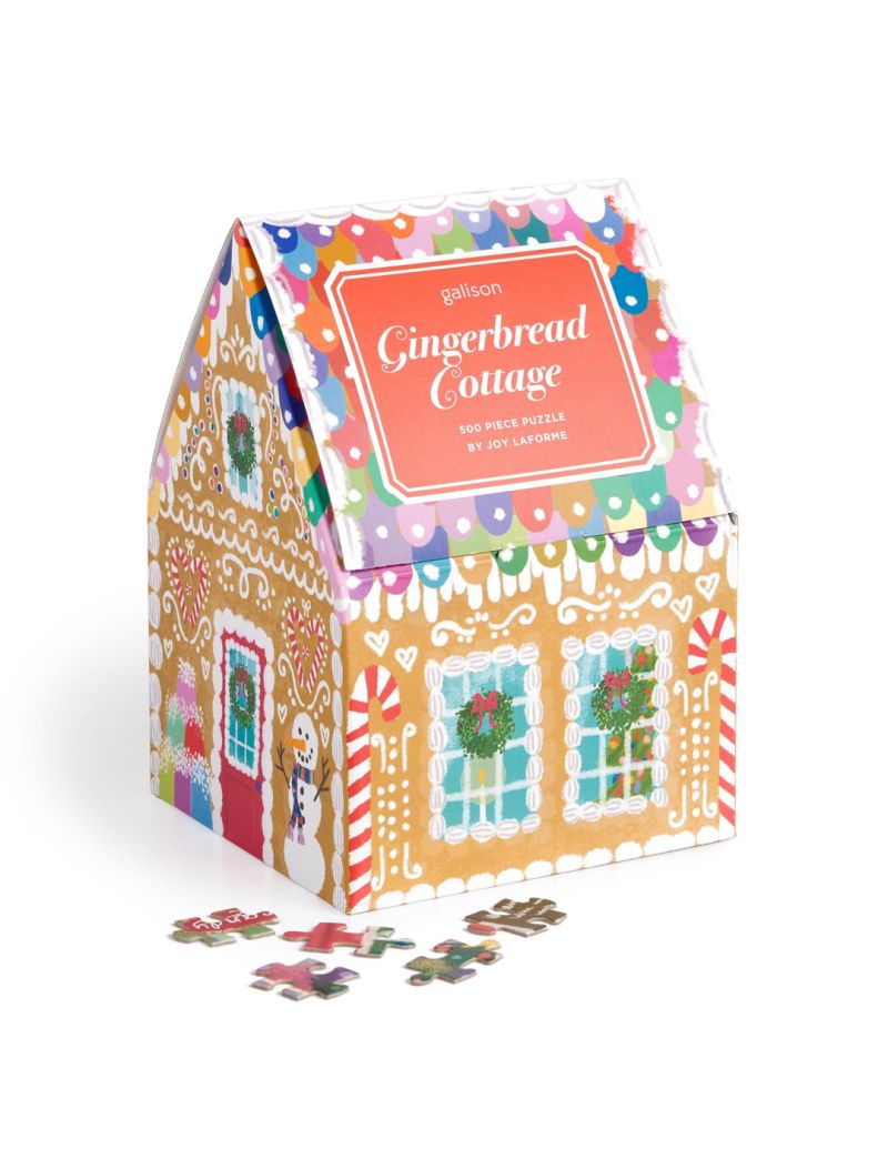 Galison Joy Laforme Gingerbread Cottage 500 Piece Puzzle In A House