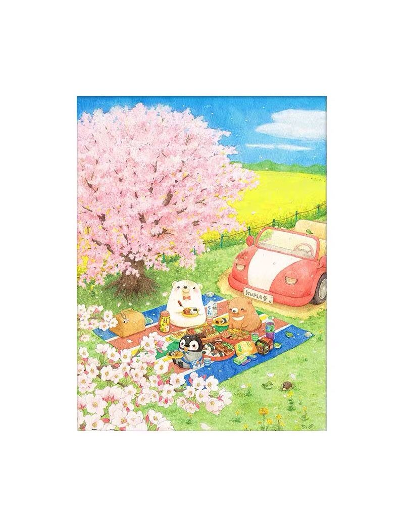 3D-JP Yoko Yamazaki - Cherry Blossom Picnic Day 1200pc H2221