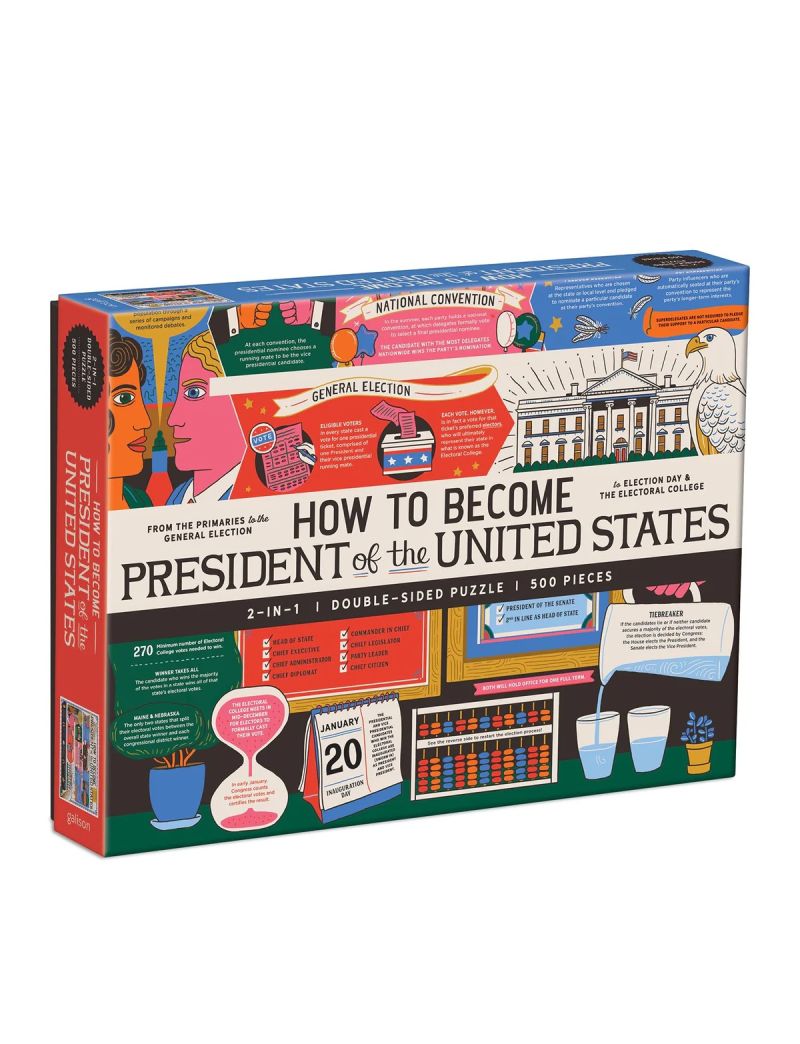 Galison How to Become President of the United States 500 Piece Double-Sided Puzzle