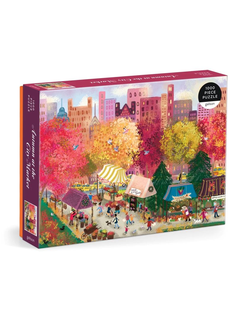 Galison Joy Laforme Autumn at the City Market 1000 Piece Puzzle