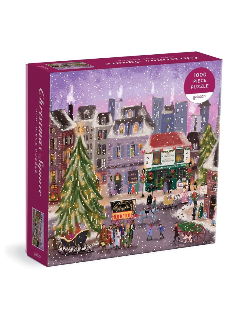 Galison Christmas Square 1000 Piece Puzzle in Square Box