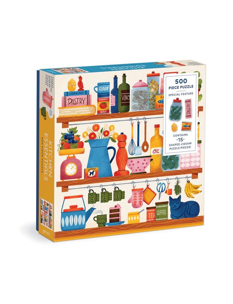 Galison Kitchen Essentials 500 Piece Puzzle with Shaped Pieces