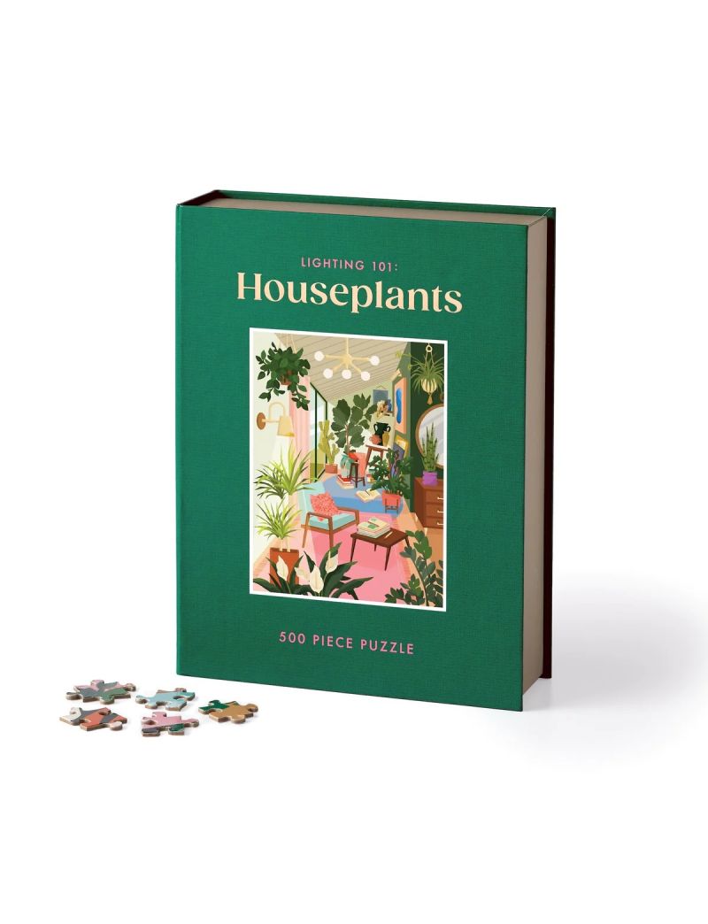 Galison Lighting 101: Houseplants 500 Piece Book Puzzle