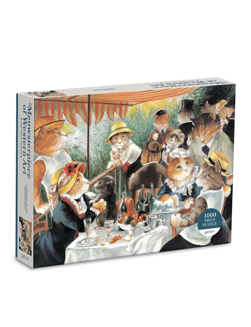 Galison Luncheon of the Boating Party Meowsterpiece of Western Art 1000 Piece Puzzle