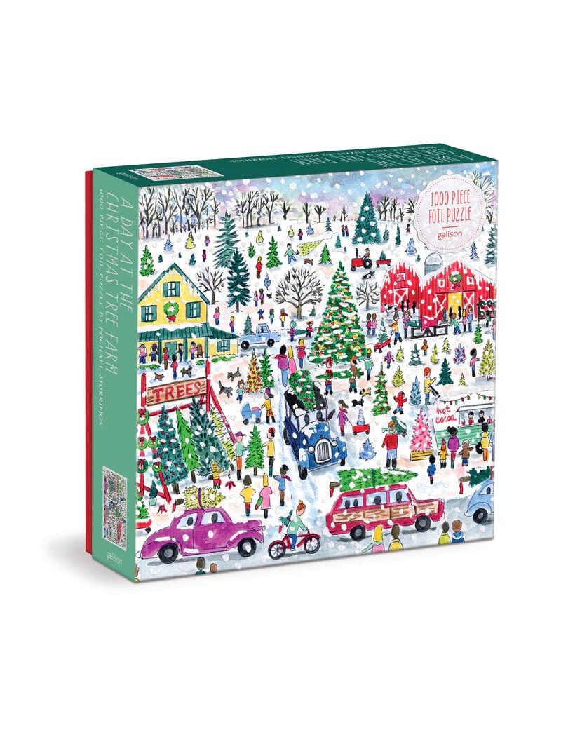 Galison Michael Storrings Christmas Tree Farm 1000 Piece Foil Puzzle