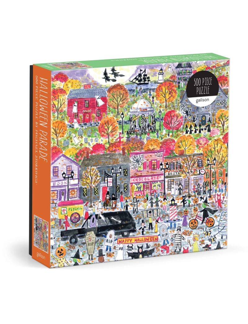 Galison Michael Storrings Halloween Parade 500 Piece Puzzle