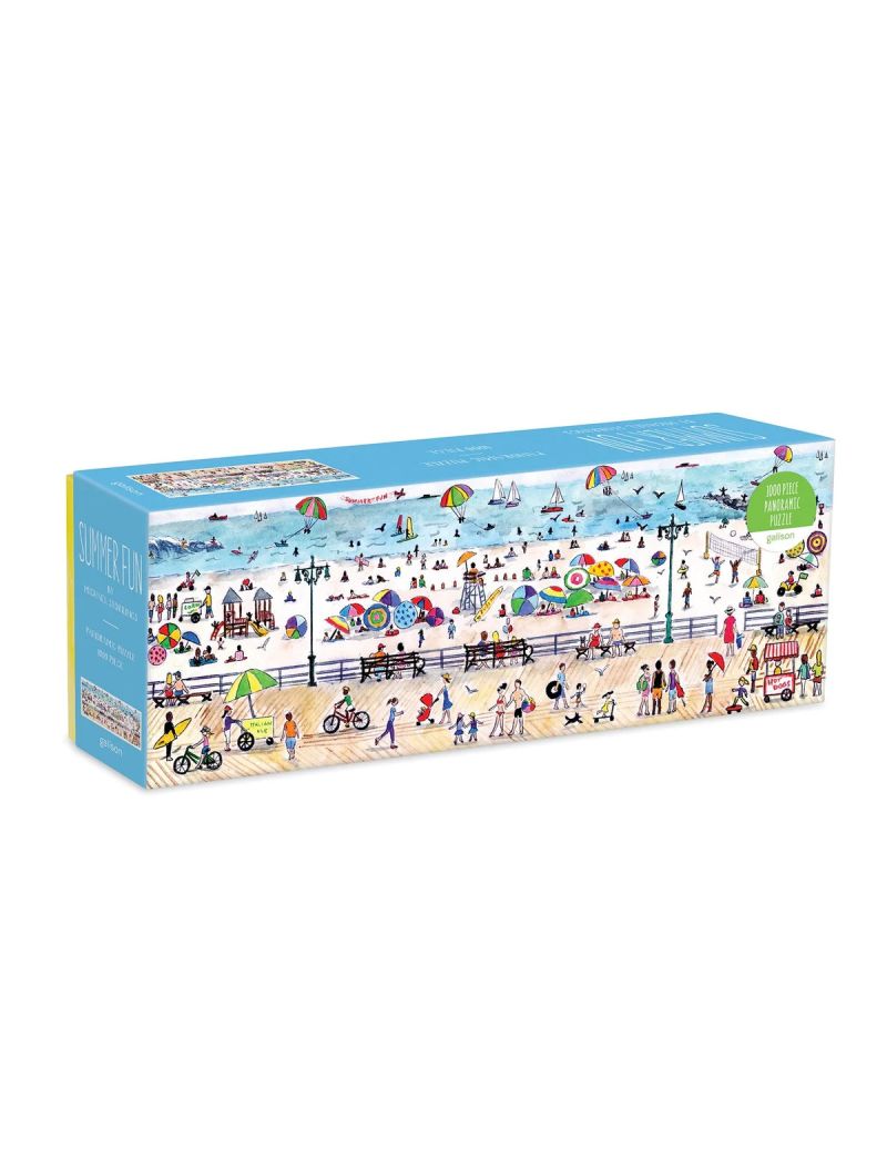 Galison Michael Storrings Summer Fun 1000 Piece Panoramic Puzzle