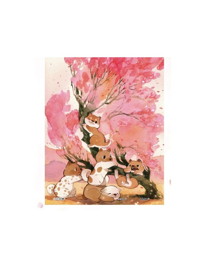 3D-JP Three White Cicadas - Spring Cherry Blossoms 150PC P1428