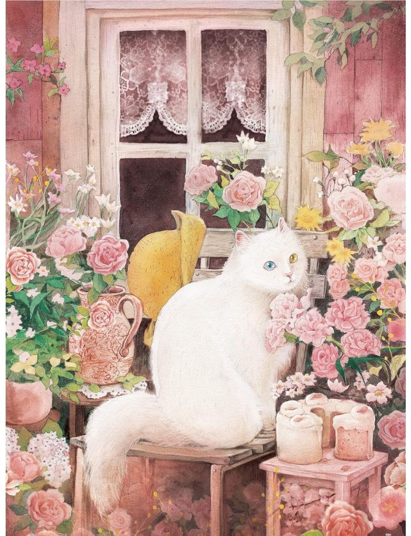 PINTOO H2626 Jina - A cat in the Rose Garden 1200