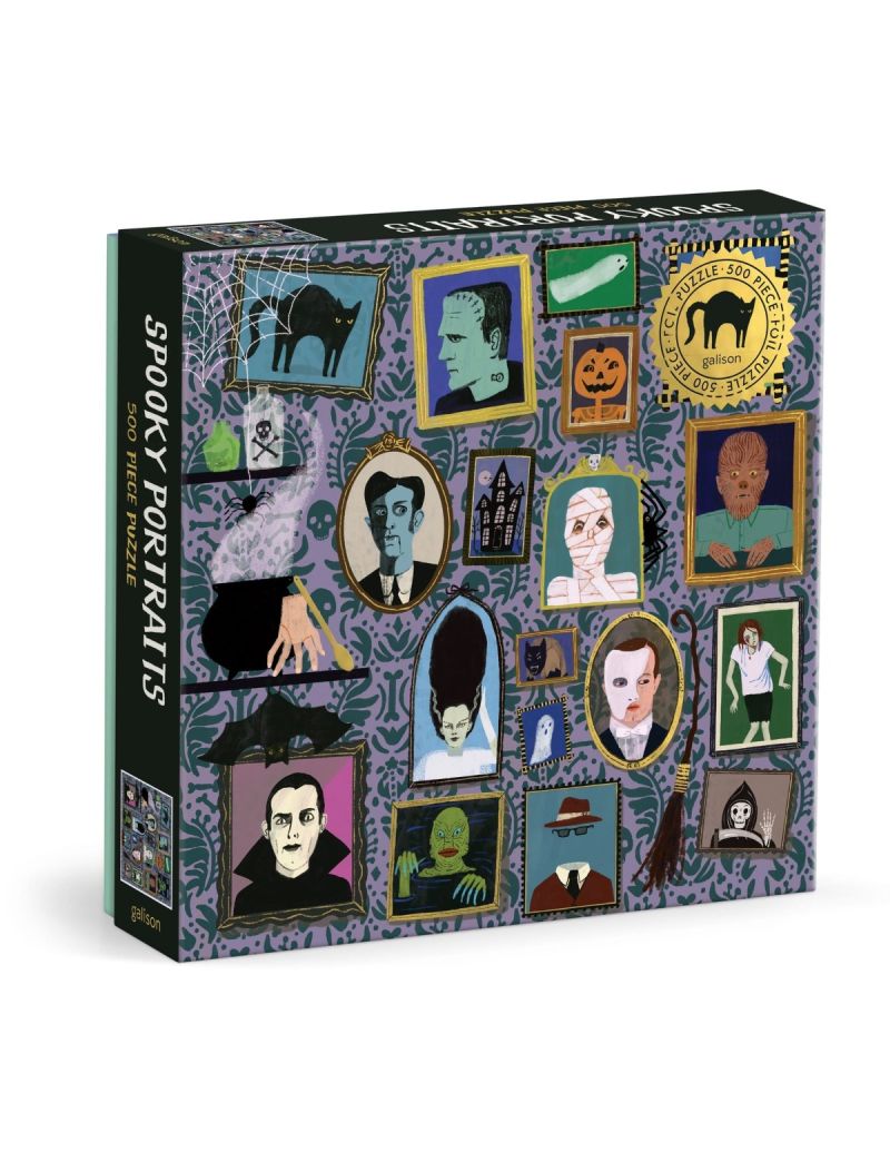 Galison Spooky Portraits 500 Piece Foil Puzzle