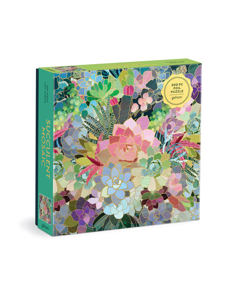 Galison Succulent Mosaic 500 Piece Foil Puzzle