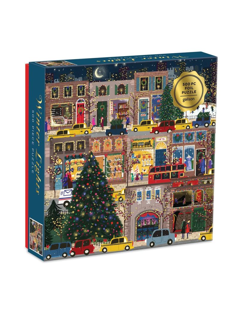 Galison Winter Lights Foil Puzzle 500 Pc Puzzle