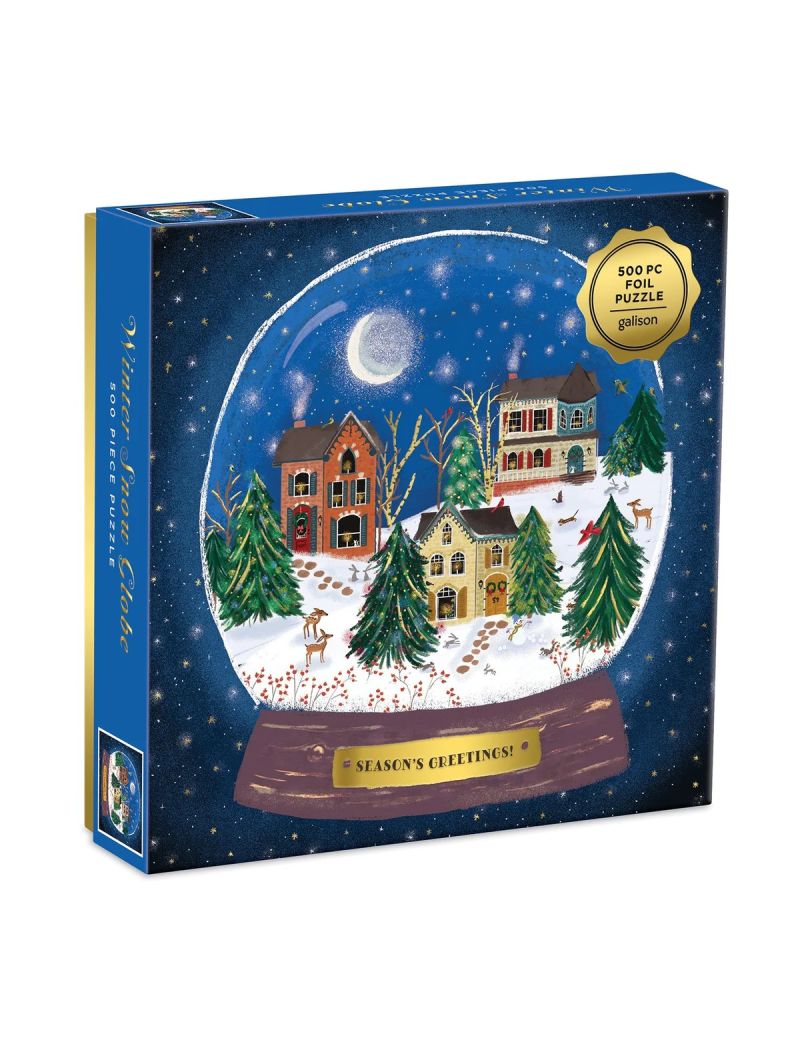 Galison Winter Snow Globe 500 Piece Puzzle