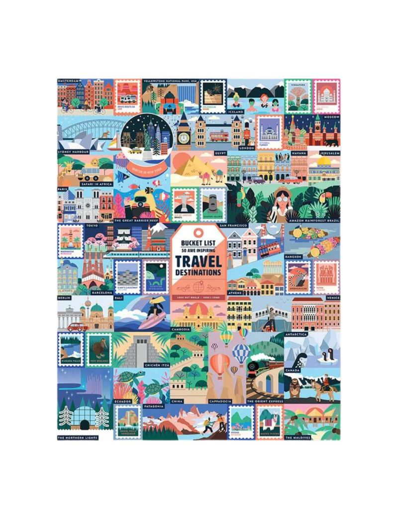 RIDLEY'S 50 Awe-Inspiring Travel Destinations Bucket List 1000-Piece Puzzle