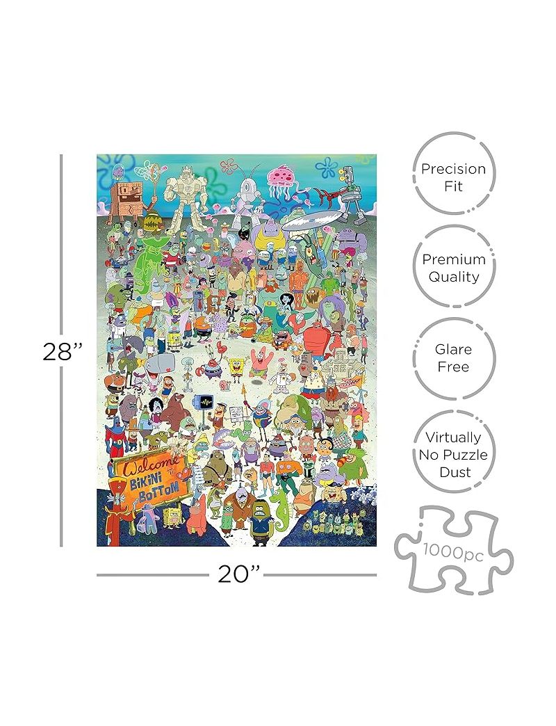 AQUARIUS 65361 Spongebob Squarepants Cast 1000 Pc Puzzle