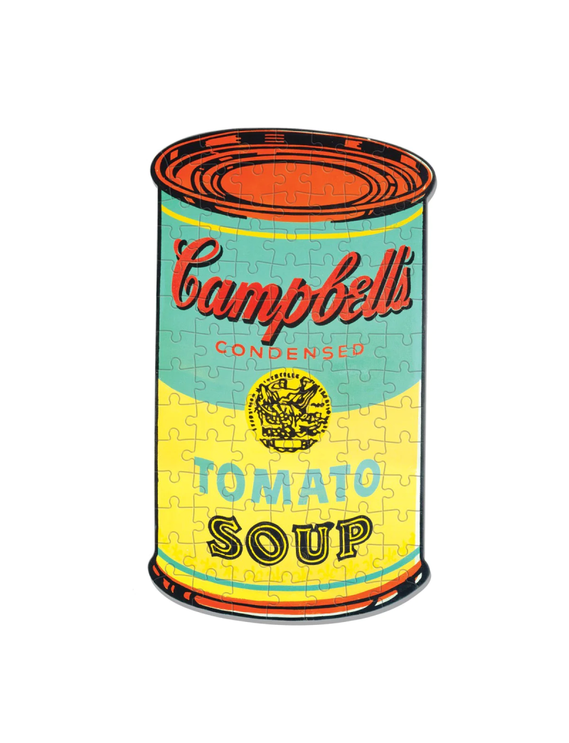 Galison Andy Warhol Campbell's Soup 100 Piece Mini Shaped Jigsaw Puzzle