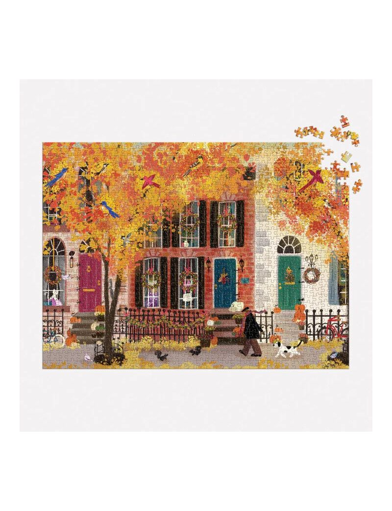 GALISON Autumn in the Neighborhood 1000 Piece Puzzle