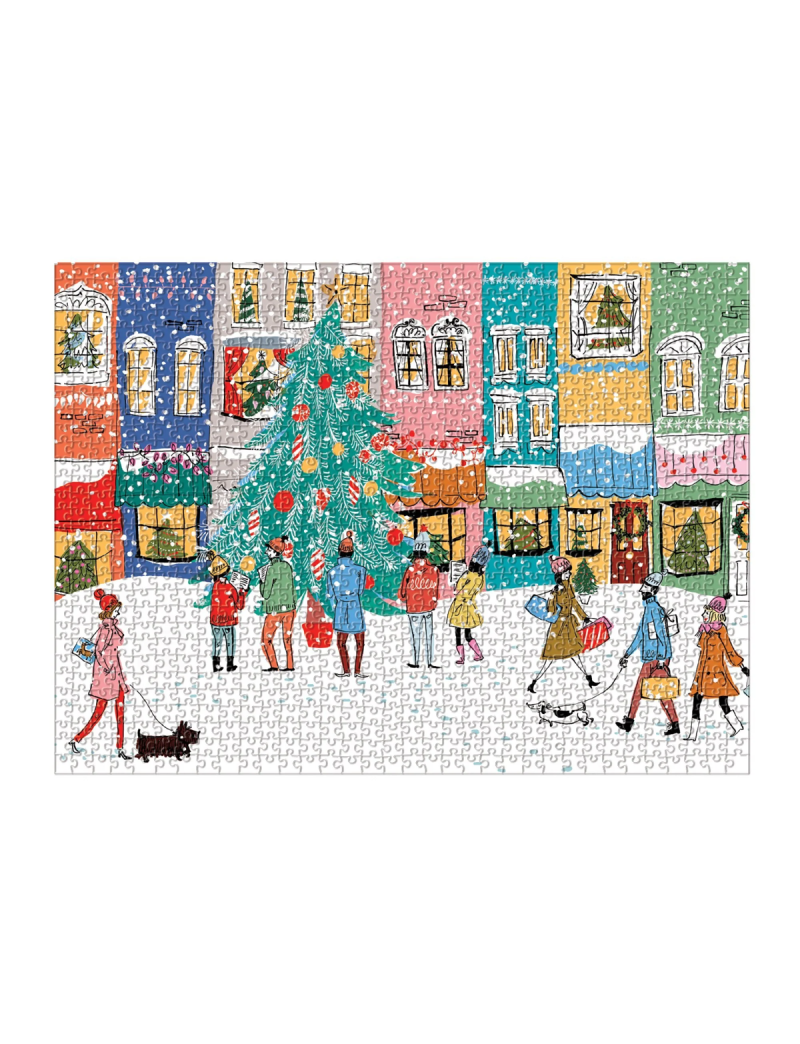 Galison Christmas Carolers 1000 Piece Puzzle Square Boxed