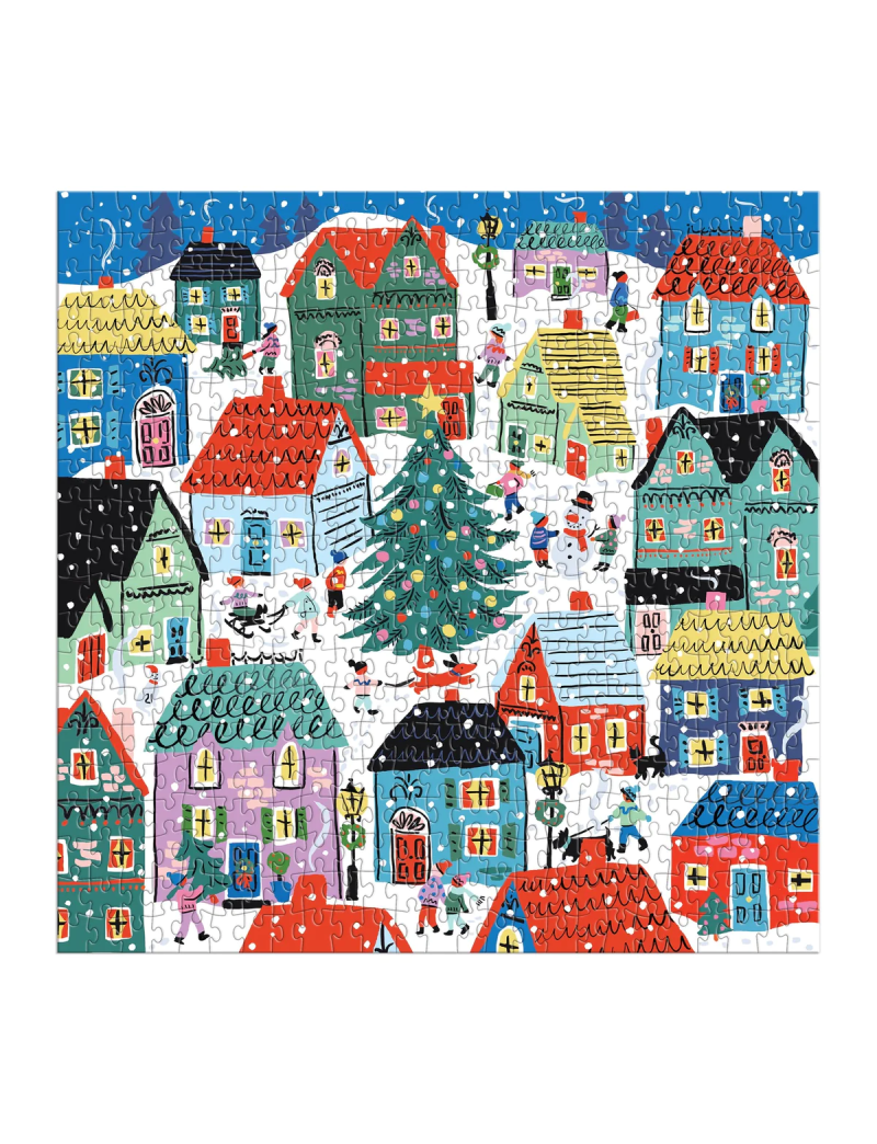 Galison Christmas in the Village 500 Piece House Puzzle