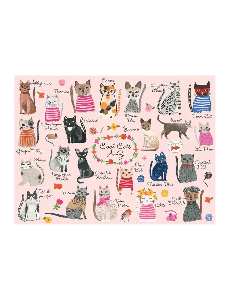MUDPUPPY Cool Cats A-Z 1000 Piece Puzzle