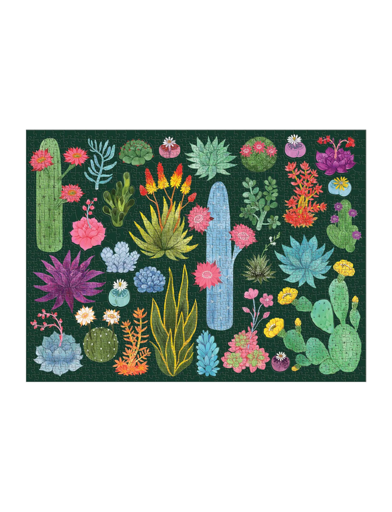 Galison Desert Flora 1000 Piece Jigsaw Puzzle with Shaped Pieces