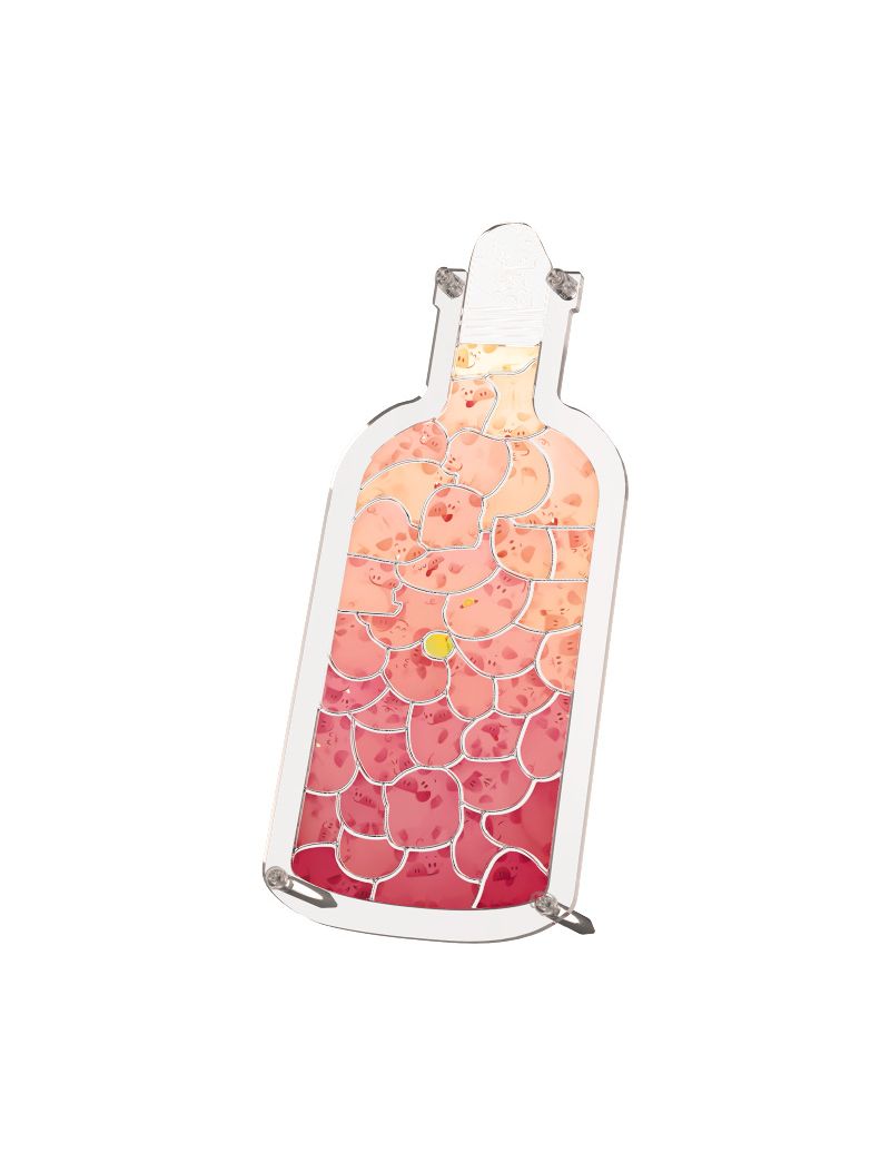 TOI cute pet in the bottle-pig glass bottle 42pc