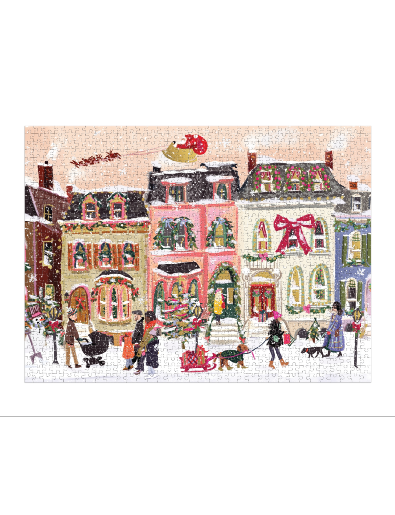 Galison Snowfall on Main Street 1000 Piece Foil Puzzle