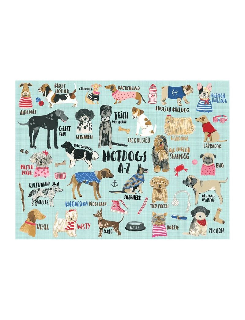 MUDPUPPY Hot Dogs A-Z 1000 Piece Puzzle