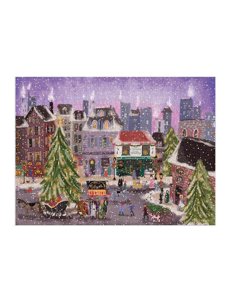Galison Christmas Square 1000 Piece Puzzle in Square Box