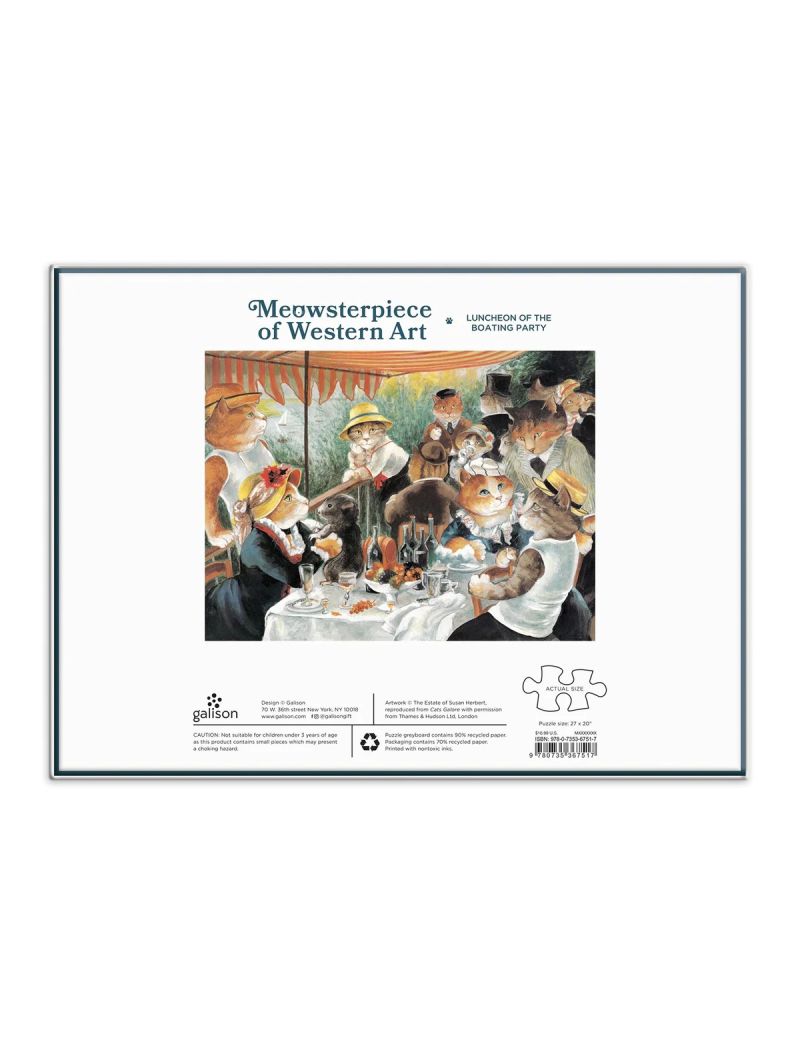 Galison Luncheon of the Boating Party Meowsterpiece of Western Art 1000 Piece Puzzle