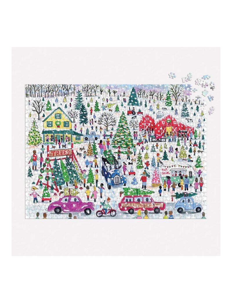 Galison Michael Storrings Christmas Tree Farm 1000 Piece Foil Puzzle
