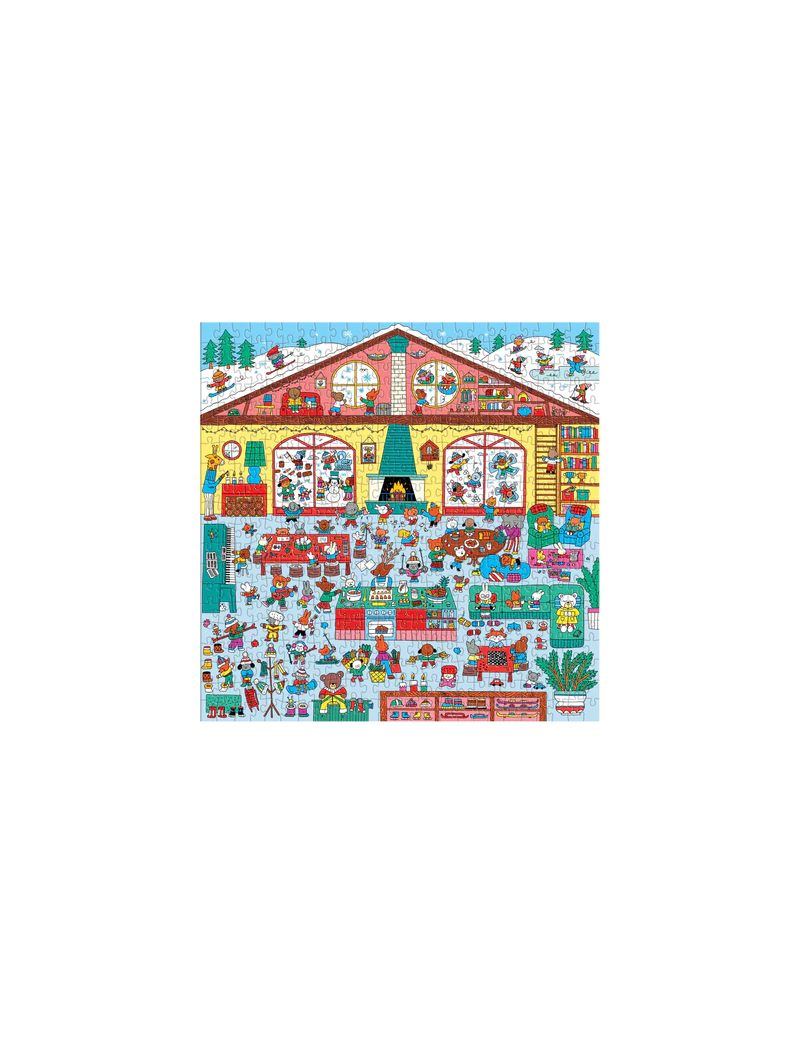 MudPuppy Winter Chalet 500 Pc Search & Find Puzzle