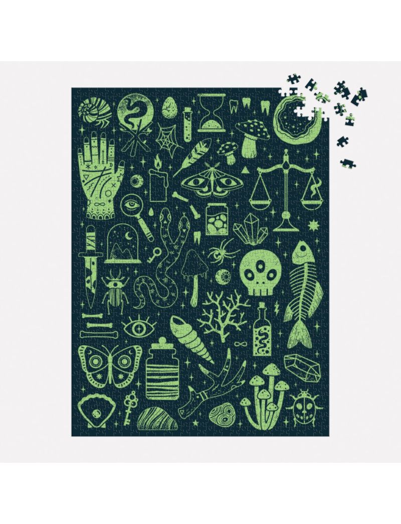 Galison Occult and Curious 1000 Piece Glow in the Dark Puzzle