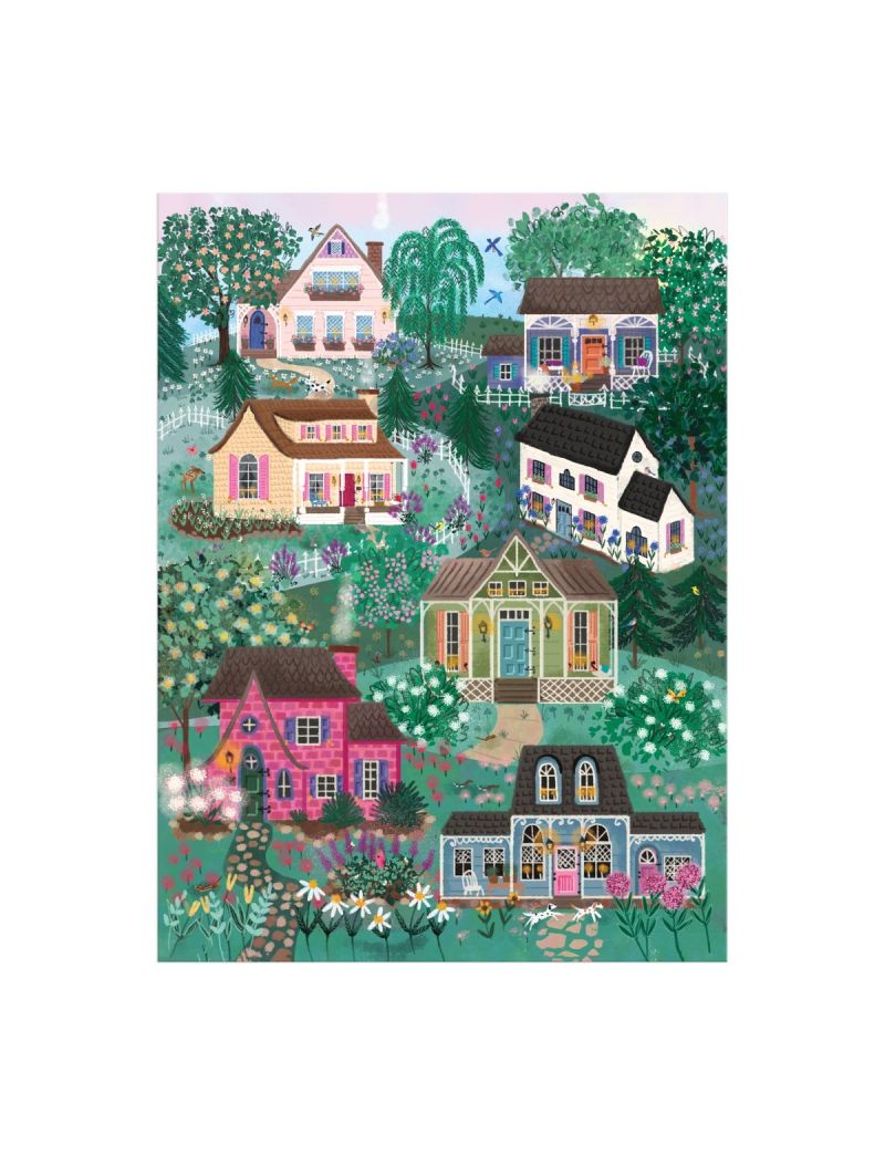 Galison Joy Laforme The Cottage Hills 1000 Piece Puzzle in a Square Box