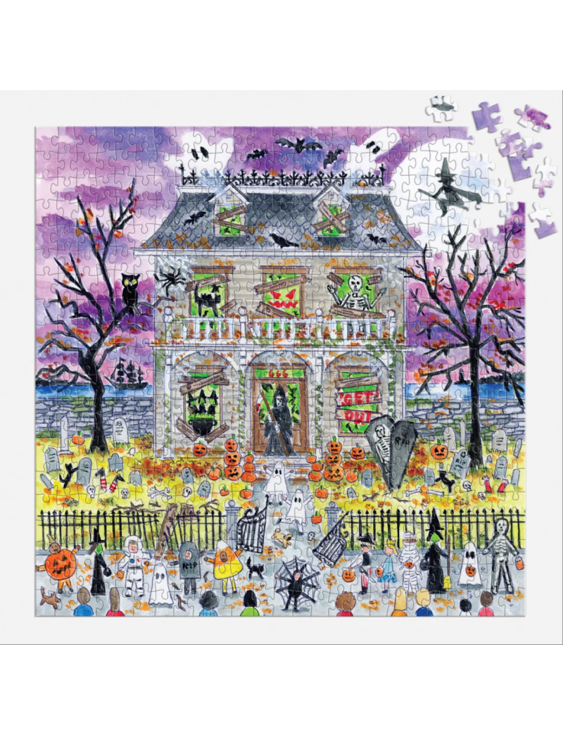 Galison Michael Storrings Haunted House 500 Piece Glow in the Dark Puzzle