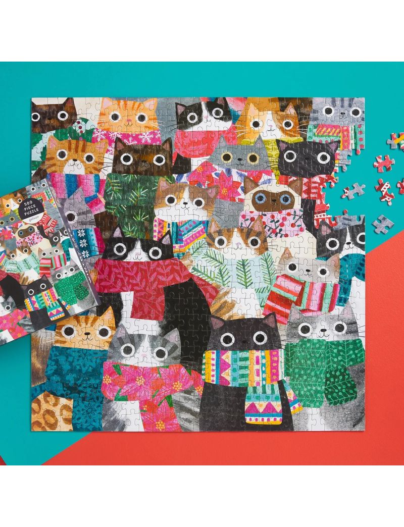 GALISON Wintry Cats 500 Piece Puzzle