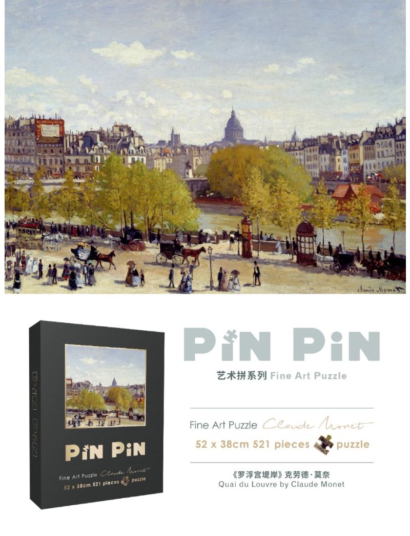 Pinpin Quai Du Louvre by Claude Monet 521p