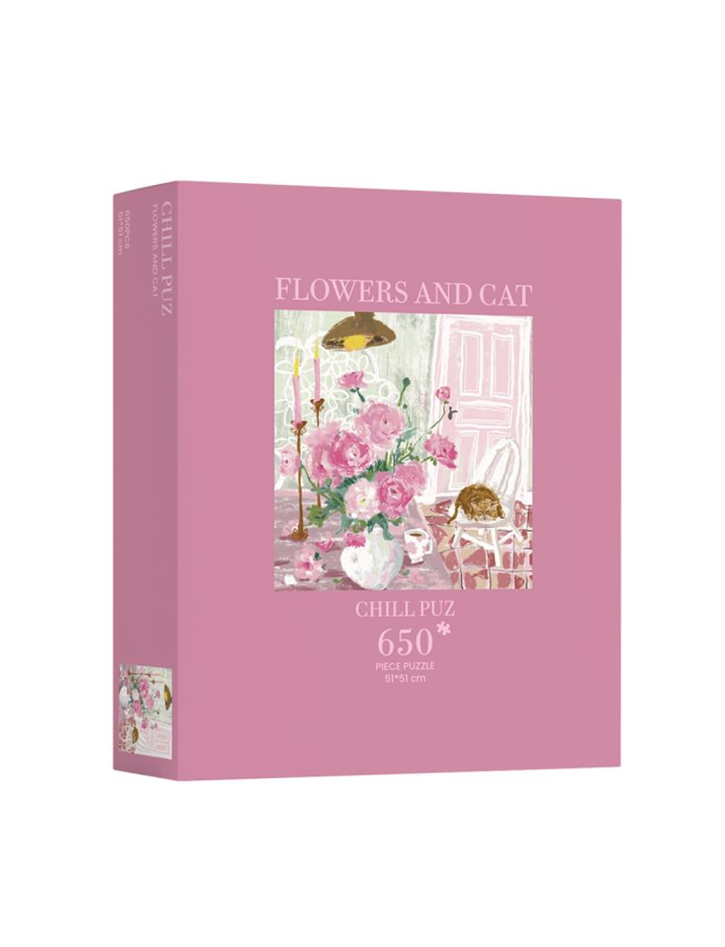 Chill Puzzle Flowers And Cat 650pc