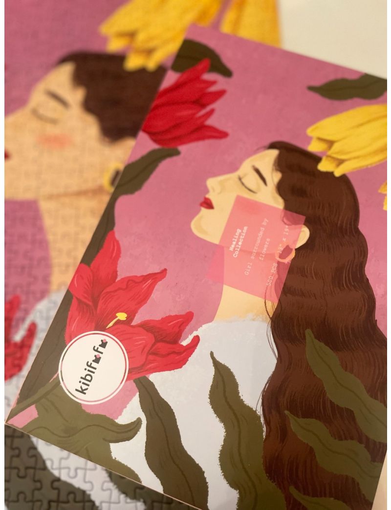 KIBIFUFU Girl Surrounded by Flowers 500PC